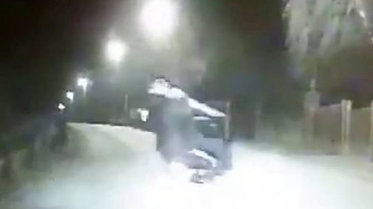 Scooter yobs crash